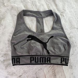 Puma Grey Logo Sports Bra
